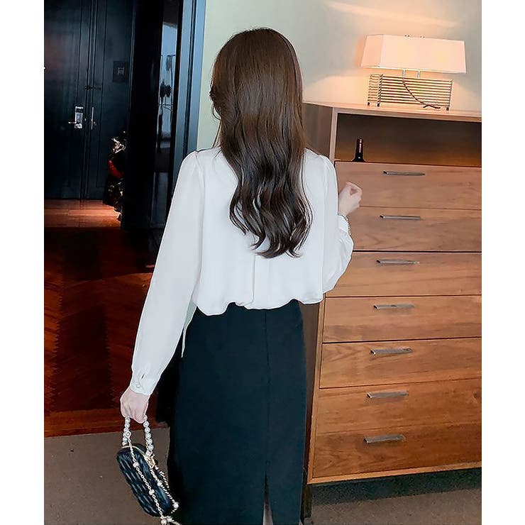 フリルリボンブラウス韓国風シャツブラウス | SUNSHINE CLOSET | 詳細画像6 