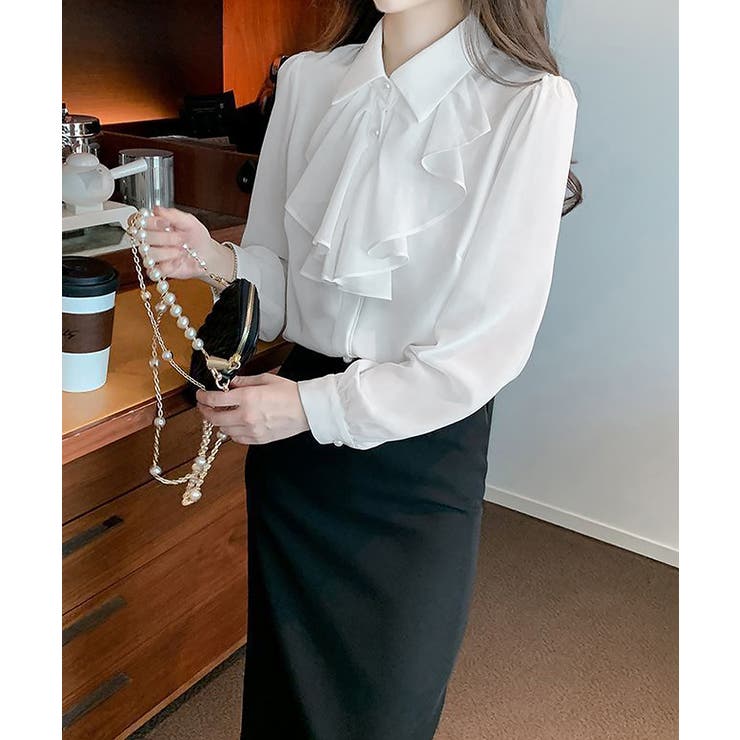 フリルリボンブラウス韓国風シャツブラウス | SUNSHINE CLOSET | 詳細画像9 