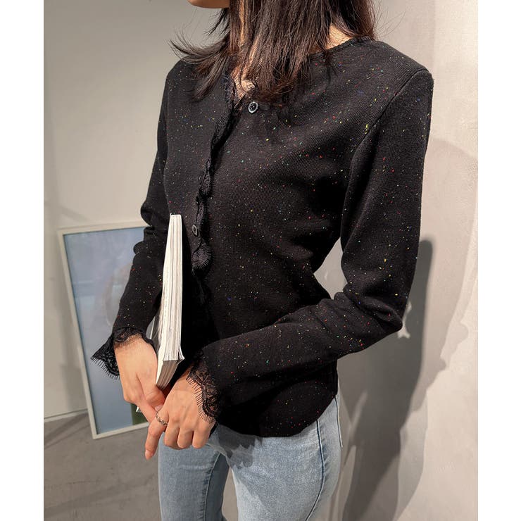 カラーネップヤーンニットカーディガン長袖 | SUNSHINE CLOSET | 詳細画像1 