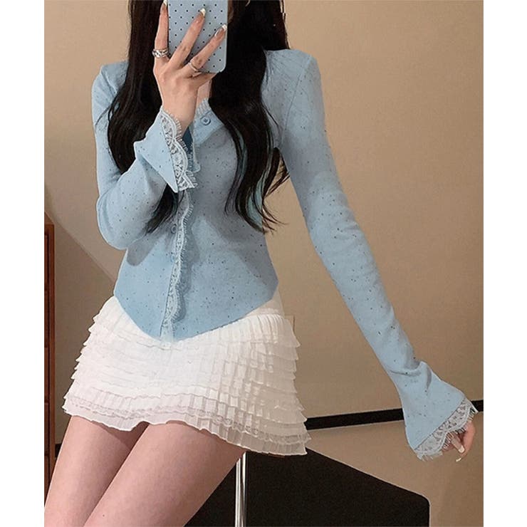 カラーネップヤーンニットカーディガン長袖 | SUNSHINE CLOSET | 詳細画像12 