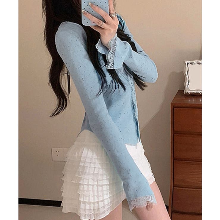 カラーネップヤーンニットカーディガン長袖 | SUNSHINE CLOSET | 詳細画像14 