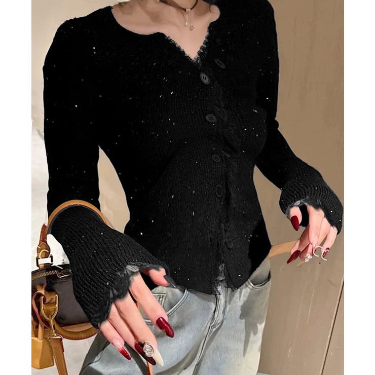 カラーネップヤーンニットカーディガン長袖 | SUNSHINE CLOSET | 詳細画像2 