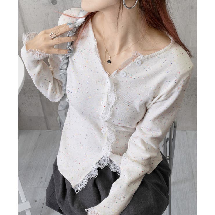 カラーネップヤーンニットカーディガン長袖 | SUNSHINE CLOSET | 詳細画像23 