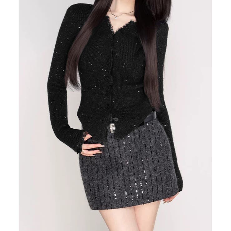 カラーネップヤーンニットカーディガン長袖 | SUNSHINE CLOSET | 詳細画像4 