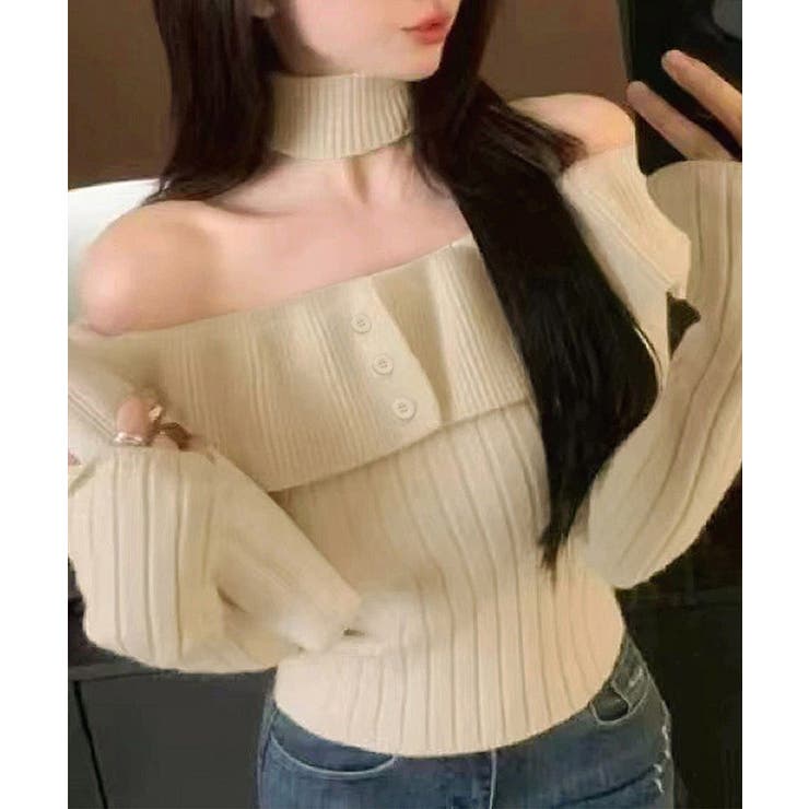チョーカーネックニットトップスオフショル | SUNSHINE CLOSET | 詳細画像10 
