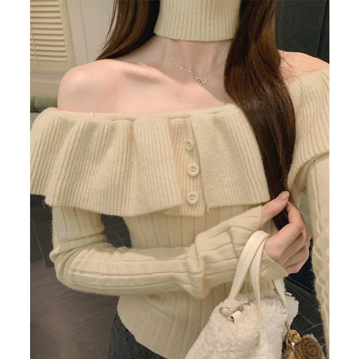 チョーカーネックニットトップスオフショル | SUNSHINE CLOSET | 詳細画像11 