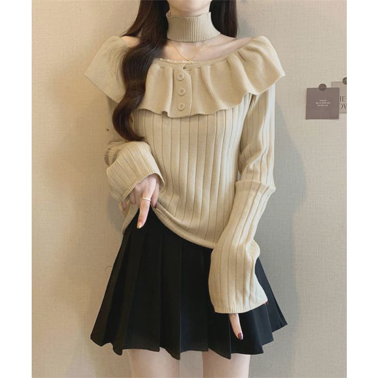チョーカーネックニットトップスオフショル | SUNSHINE CLOSET | 詳細画像13 