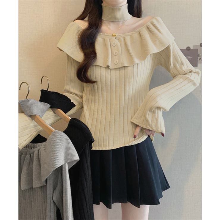 チョーカーネックニットトップスオフショル | SUNSHINE CLOSET | 詳細画像14 