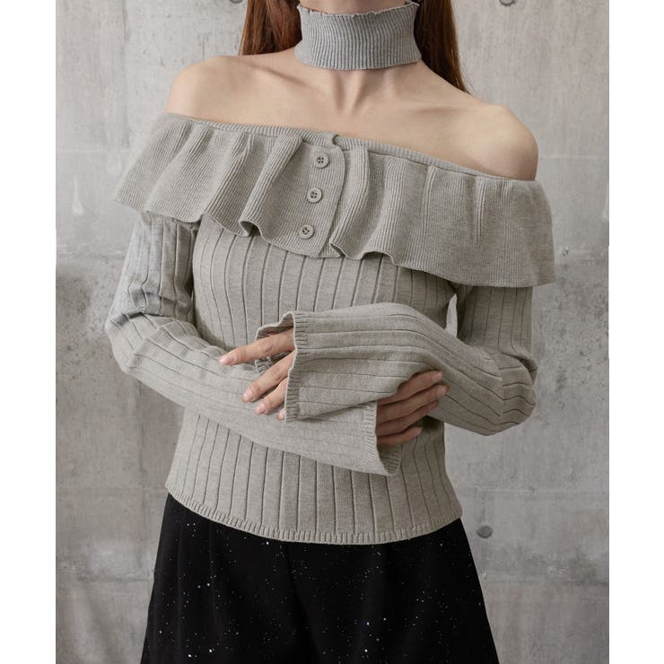 チョーカーネックニットトップスオフショル | SUNSHINE CLOSET | 詳細画像16 