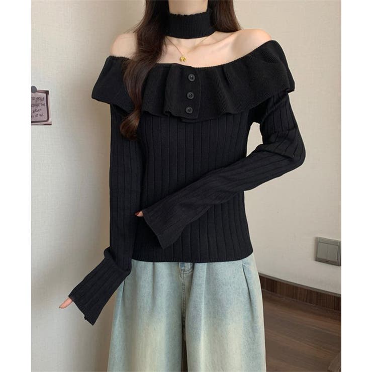 チョーカーネックニットトップスオフショル | SUNSHINE CLOSET | 詳細画像6 