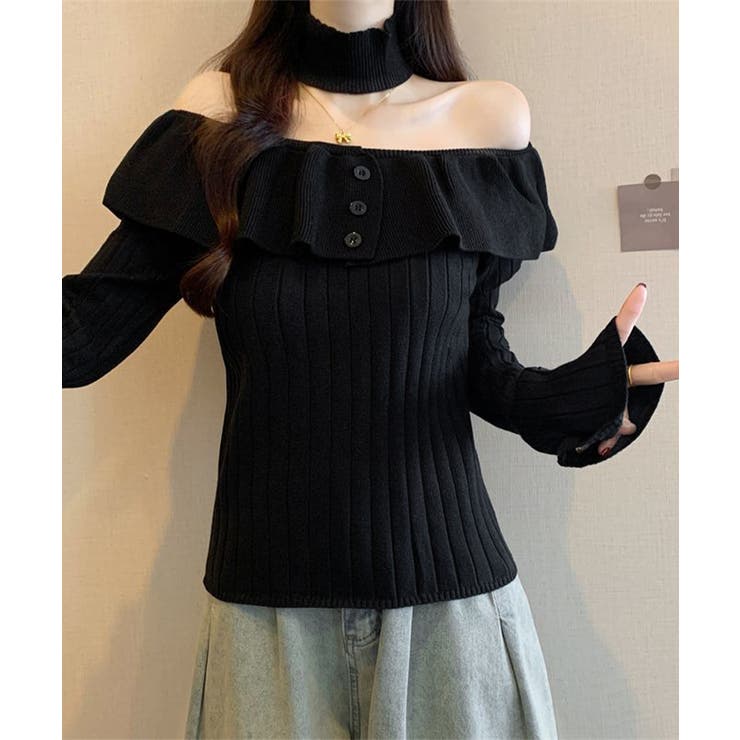 チョーカーネックニットトップスオフショル | SUNSHINE CLOSET | 詳細画像7 