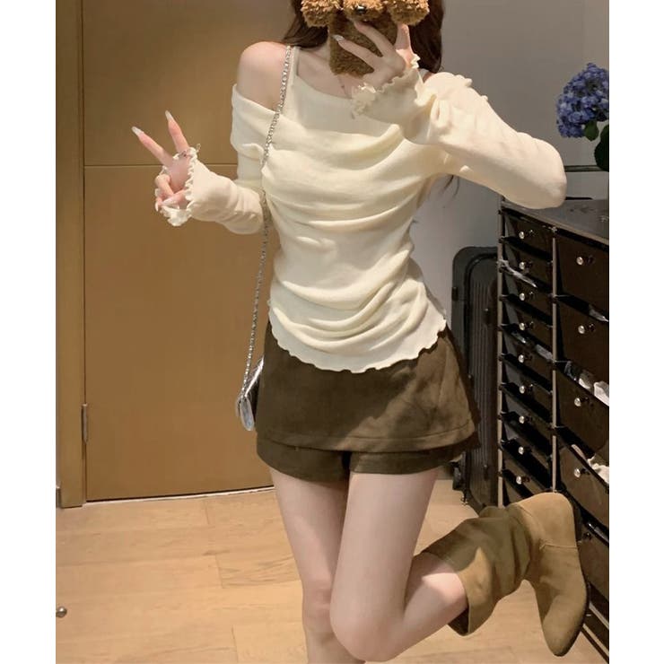フェミニンオフショルダートップス春秋 レディース ドレープネックカットソーメロウ… | SUNSHINE CLOSET | 詳細画像11 