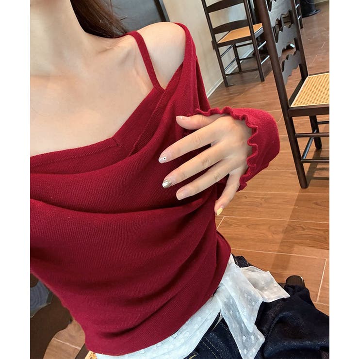 フェミニンオフショルダートップス春秋 レディース ドレープネックカットソーメロウ… | SUNSHINE CLOSET | 詳細画像13 
