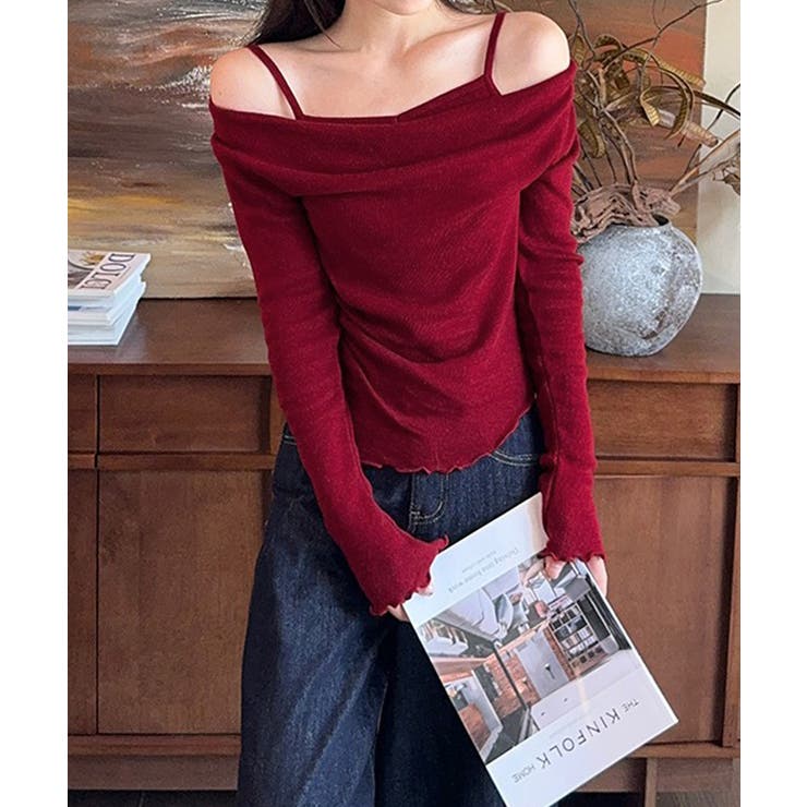 フェミニンオフショルダートップス春秋 レディース ドレープネックカットソーメロウ… | SUNSHINE CLOSET | 詳細画像14 