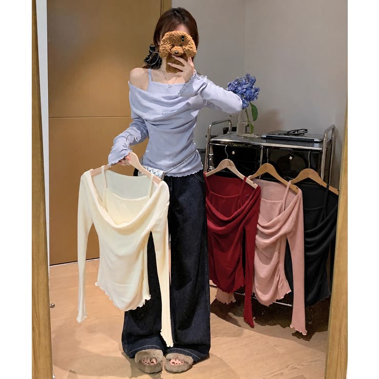 フェミニンオフショルダートップス春秋 レディース ドレープネックカットソーメロウ… | SUNSHINE CLOSET | 詳細画像19 