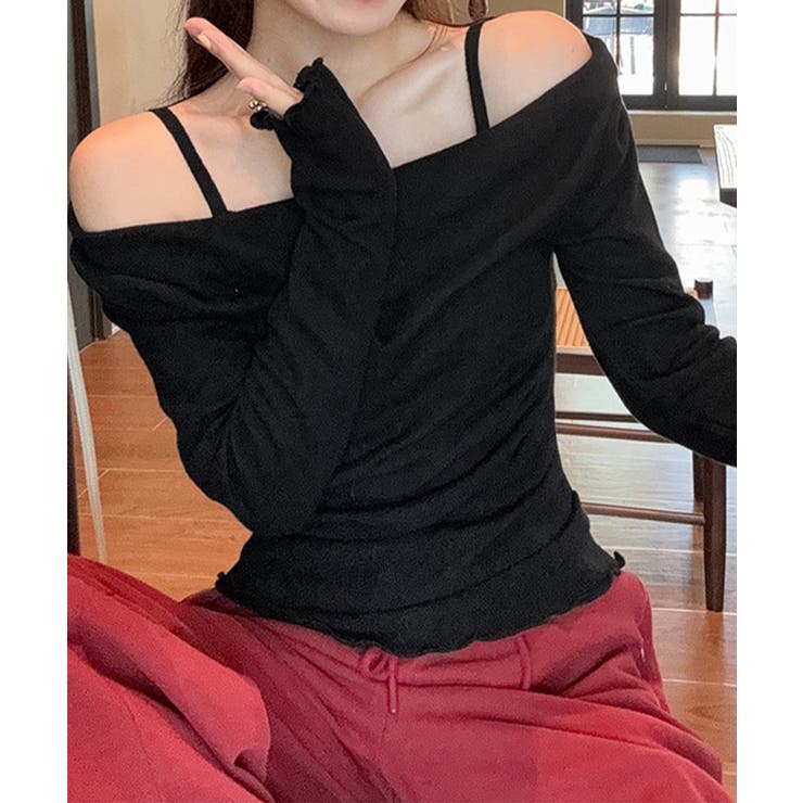 フェミニンオフショルダートップス春秋 レディース ドレープネックカットソーメロウ… | SUNSHINE CLOSET | 詳細画像5 