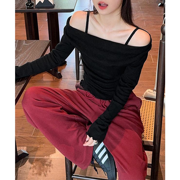 フェミニンオフショルダートップス春秋 レディース ドレープネックカットソーメロウ… | SUNSHINE CLOSET | 詳細画像6 