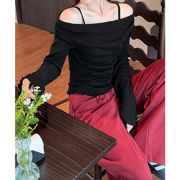 フェミニンオフショルダートップス春秋 レディース ドレープネックカットソーメロウ… | SUNSHINE CLOSET | 詳細画像7 