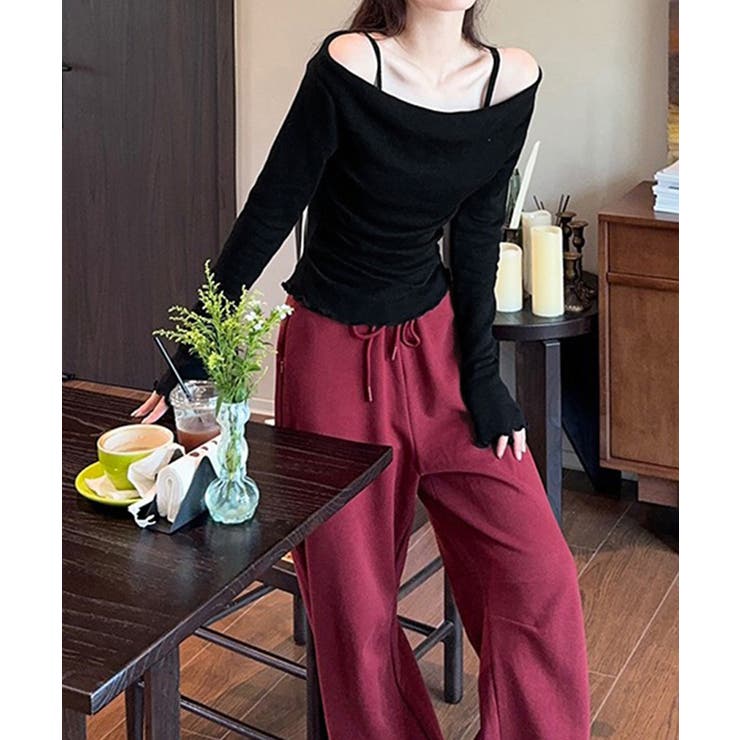 フェミニンオフショルダートップス春秋 レディース ドレープネックカットソーメロウ… | SUNSHINE CLOSET | 詳細画像8 