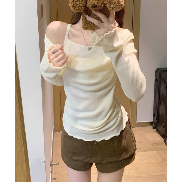 フェミニンオフショルダートップス春秋 レディース ドレープネックカットソーメロウ… | SUNSHINE CLOSET | 詳細画像9 