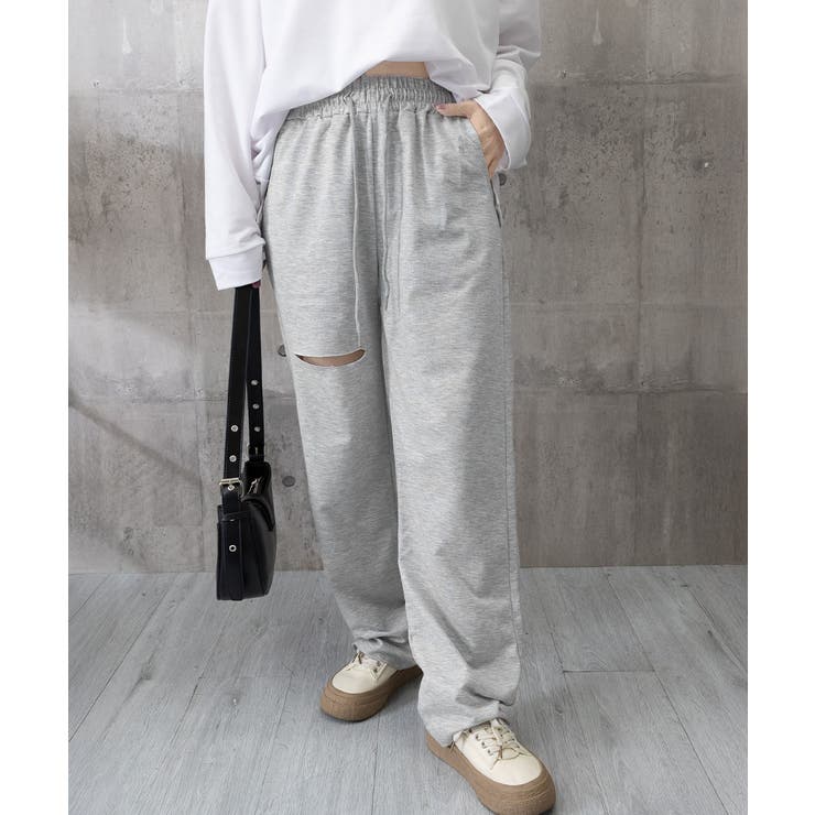 ダメージ スウェットパンツ レディース[品番：AGCW0002155