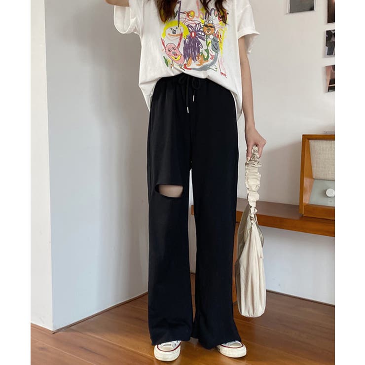 ダメージ スウェットパンツ レディース[品番：AGCW0002155