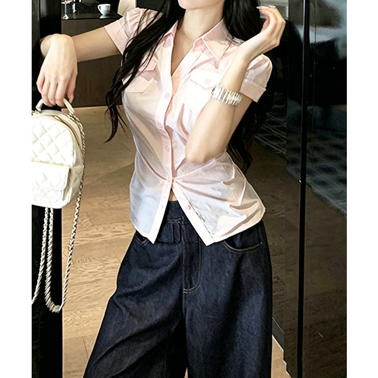 ウエストギャザー襟付きシャツレディース ウエストマークトップスきれいめ 大人可愛… | SUNSHINE CLOSET | 詳細画像11 