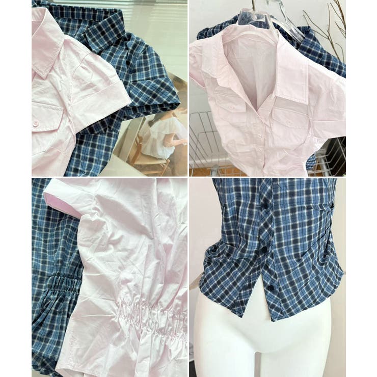 ウエストギャザー襟付きシャツレディース ウエストマークトップスきれいめ 大人可愛… | SUNSHINE CLOSET | 詳細画像25 