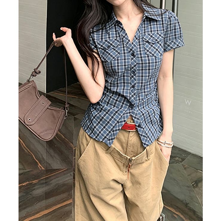 ウエストギャザー襟付きシャツレディース ウエストマークトップスきれいめ 大人可愛… | SUNSHINE CLOSET | 詳細画像3 