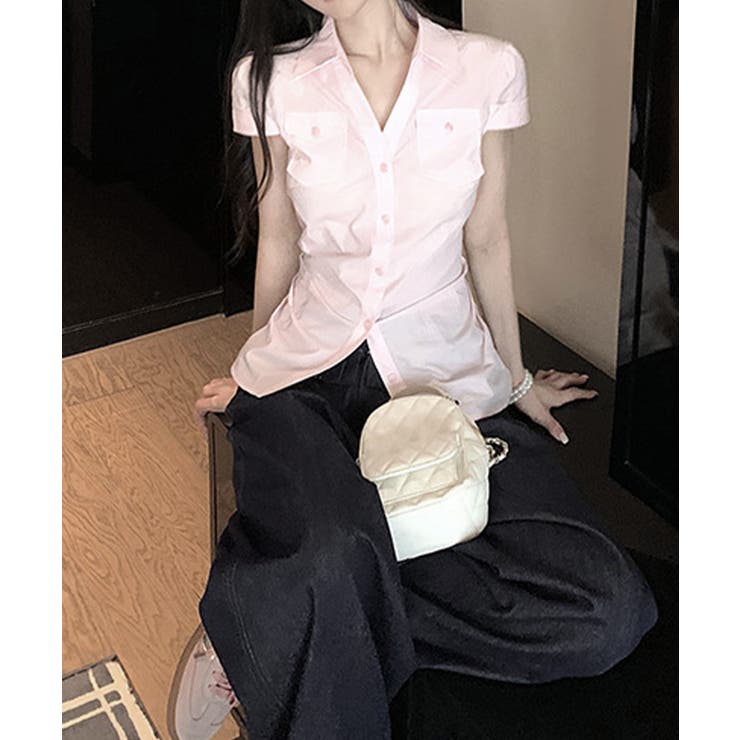 ウエストギャザー襟付きシャツレディース ウエストマークトップスきれいめ 大人可愛… | SUNSHINE CLOSET | 詳細画像8 