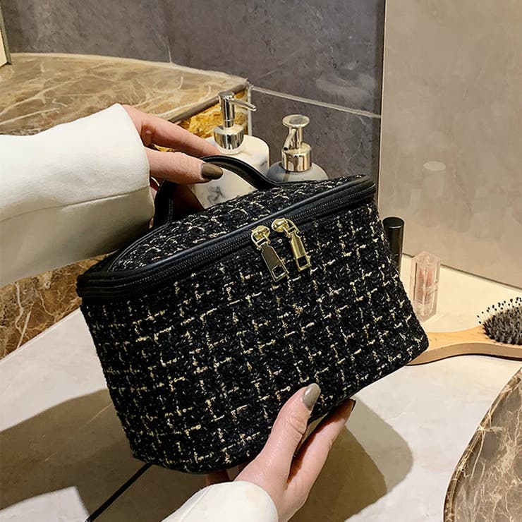 ブラック | コスメポーチ大容量 使いやすい収納バッグ | SUNSHINE CLOSET