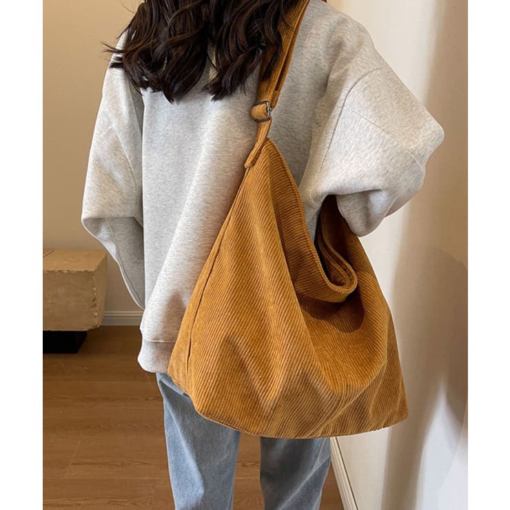 コーデュロイショルダーバッグ大きめ韓国風 | SUNSHINE CLOSET | 詳細画像11 