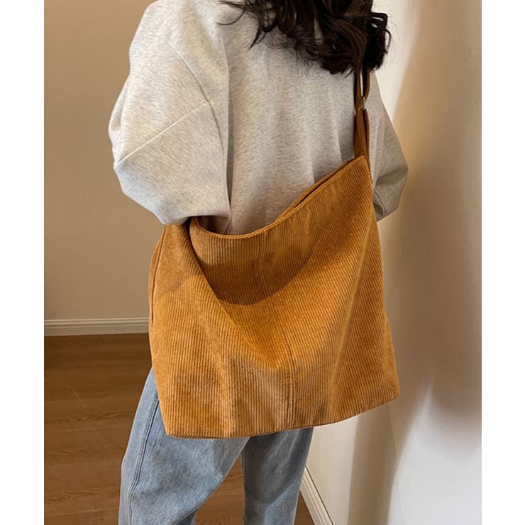 コーデュロイショルダーバッグ大きめ韓国風 | SUNSHINE CLOSET | 詳細画像13 