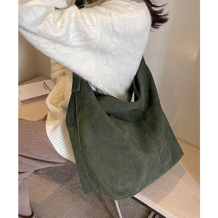 コーデュロイショルダーバッグ大きめ韓国風 | SUNSHINE CLOSET | 詳細画像14 