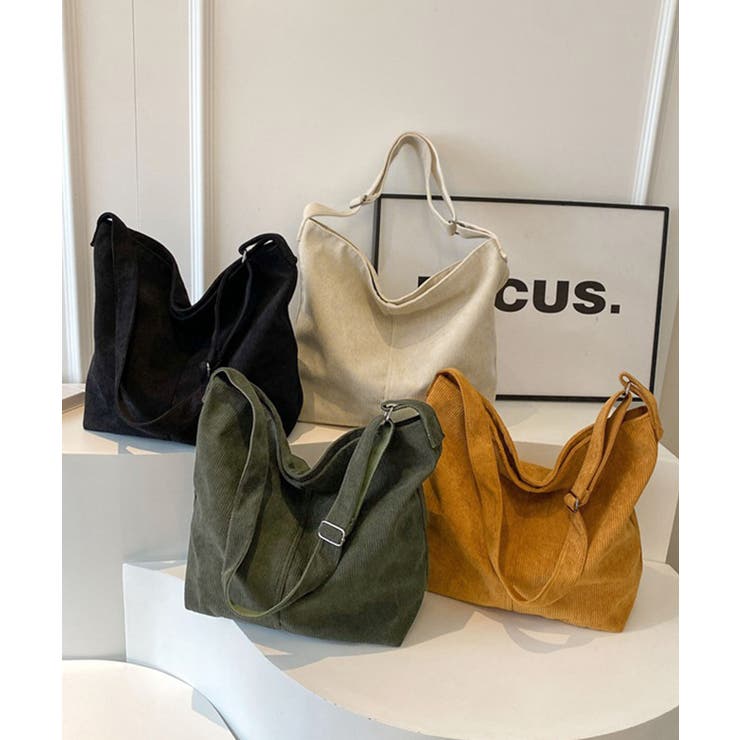 コーデュロイショルダーバッグ大きめ韓国風 | SUNSHINE CLOSET | 詳細画像16 