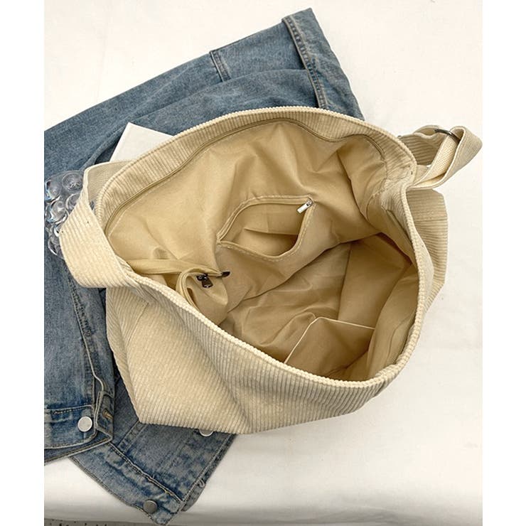 コーデュロイショルダーバッグ大きめ韓国風 | SUNSHINE CLOSET | 詳細画像19 