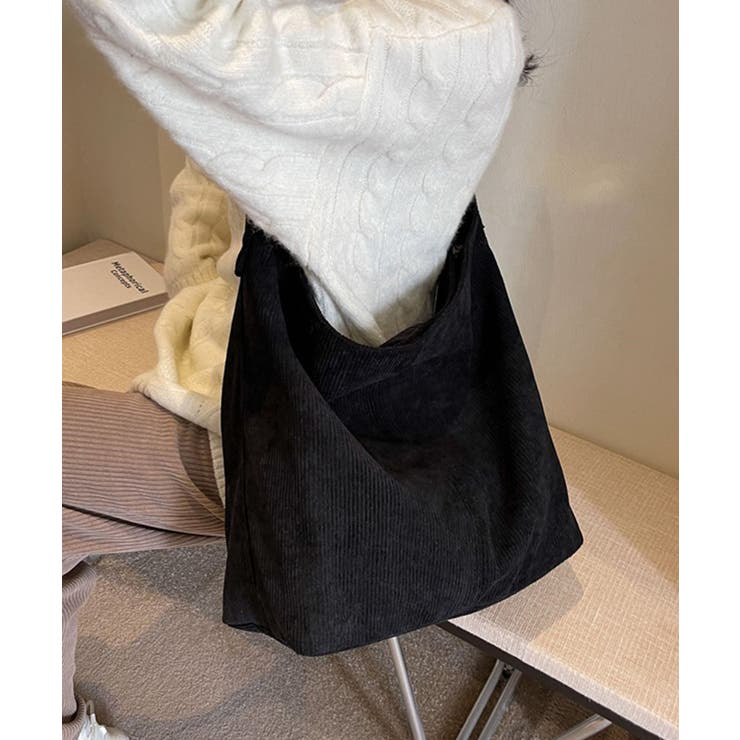 コーデュロイショルダーバッグ大きめ韓国風 | SUNSHINE CLOSET | 詳細画像5 