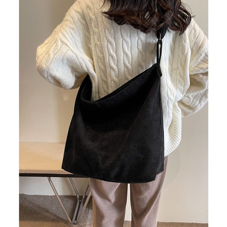 コーデュロイショルダーバッグ大きめ韓国風 | SUNSHINE CLOSET | 詳細画像7 