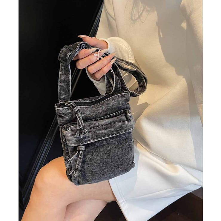 ミニバッグレディース デニムバッグウォッシュ加工 ショルダーバッグヴィンテージ風 | SUNSHINE CLOSET | 詳細画像1 