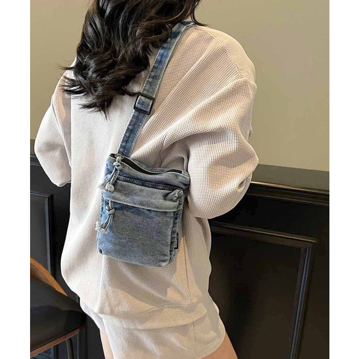 ミニバッグレディース デニムバッグウォッシュ加工 ショルダーバッグヴィンテージ風 | SUNSHINE CLOSET | 詳細画像11 