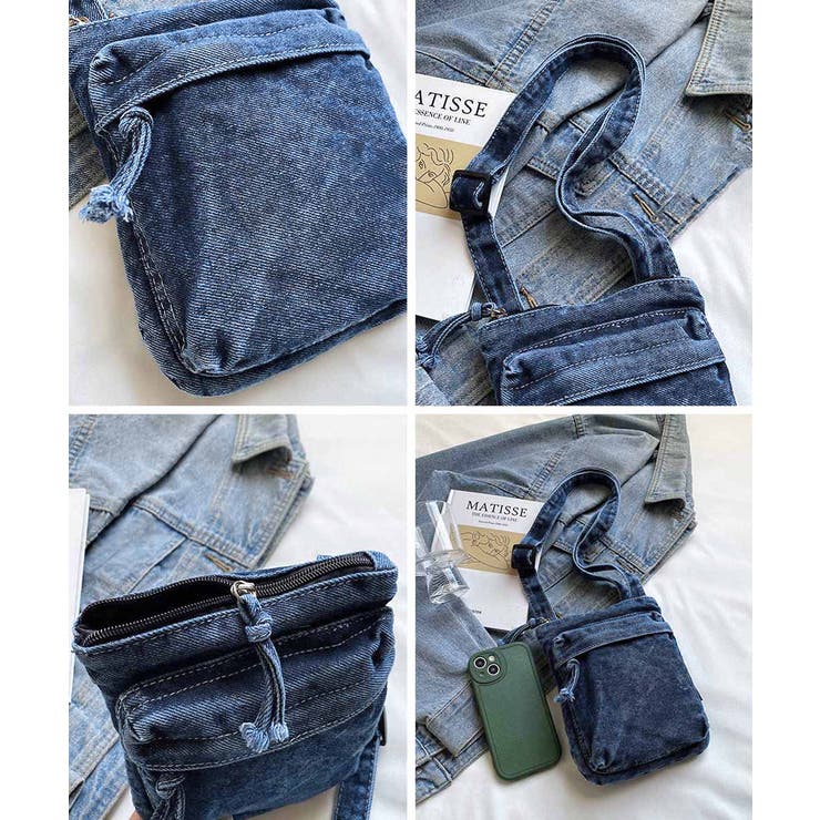 ミニバッグレディース デニムバッグウォッシュ加工 ショルダーバッグヴィンテージ風 | SUNSHINE CLOSET | 詳細画像21 