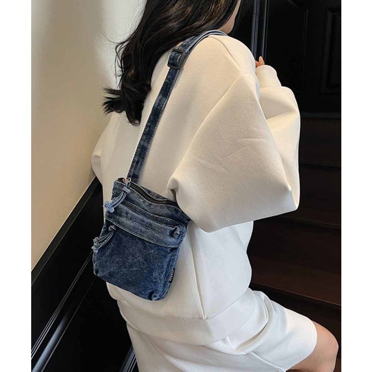 ミニバッグレディース デニムバッグウォッシュ加工 ショルダーバッグヴィンテージ風 | SUNSHINE CLOSET | 詳細画像3 