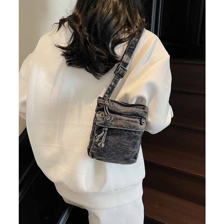 ミニバッグレディース デニムバッグウォッシュ加工 ショルダーバッグヴィンテージ風 | SUNSHINE CLOSET | 詳細画像8 