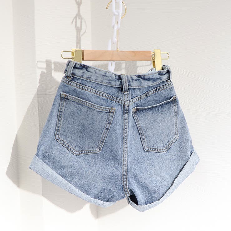 デニムショートパンツ ロールアップ 春[品番：AGCW0001775