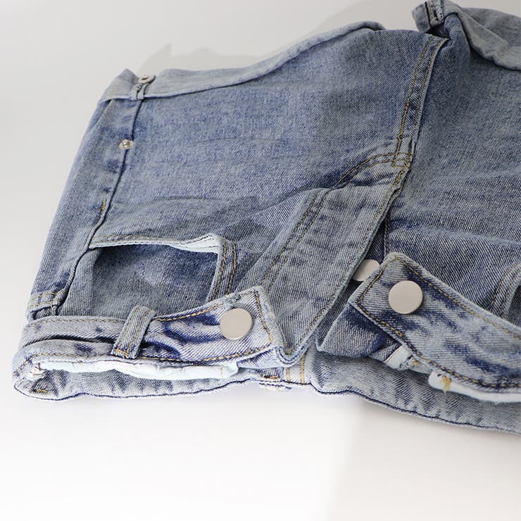デニムショートパンツ ロールアップ 春[品番：AGCW0001775