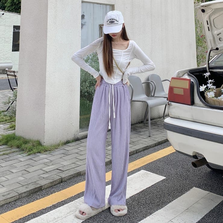 セミワイドパンツハイウエストロングパンツ | SUNSHINE CLOSET | 詳細画像8 