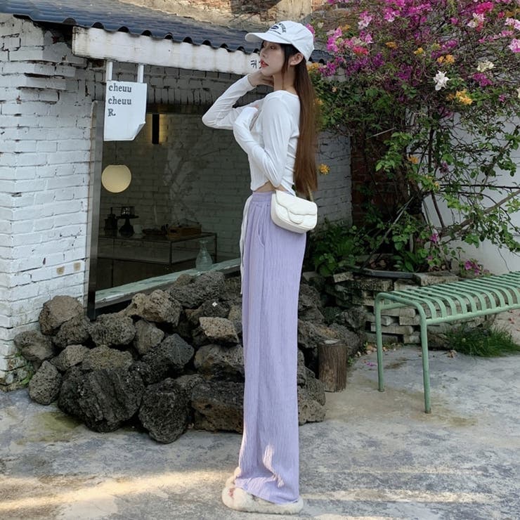 セミワイドパンツハイウエストロングパンツ | SUNSHINE CLOSET | 詳細画像9 