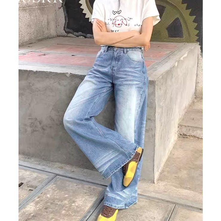 ウォッシュ加工デニムパンツ ワイドデニム | SUNSHINE CLOSET | 詳細画像15 