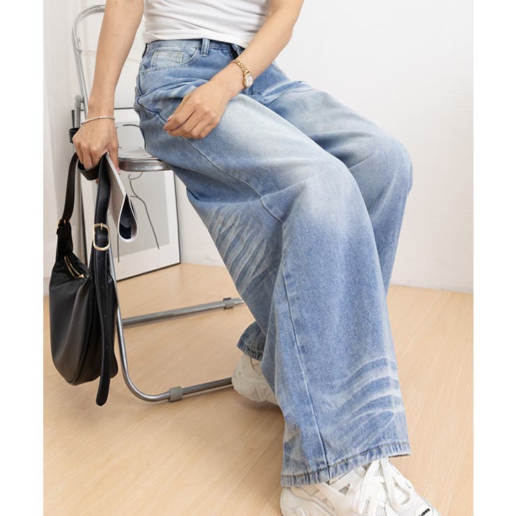 ウォッシュ加工デニムパンツ ワイドデニム | SUNSHINE CLOSET | 詳細画像24 