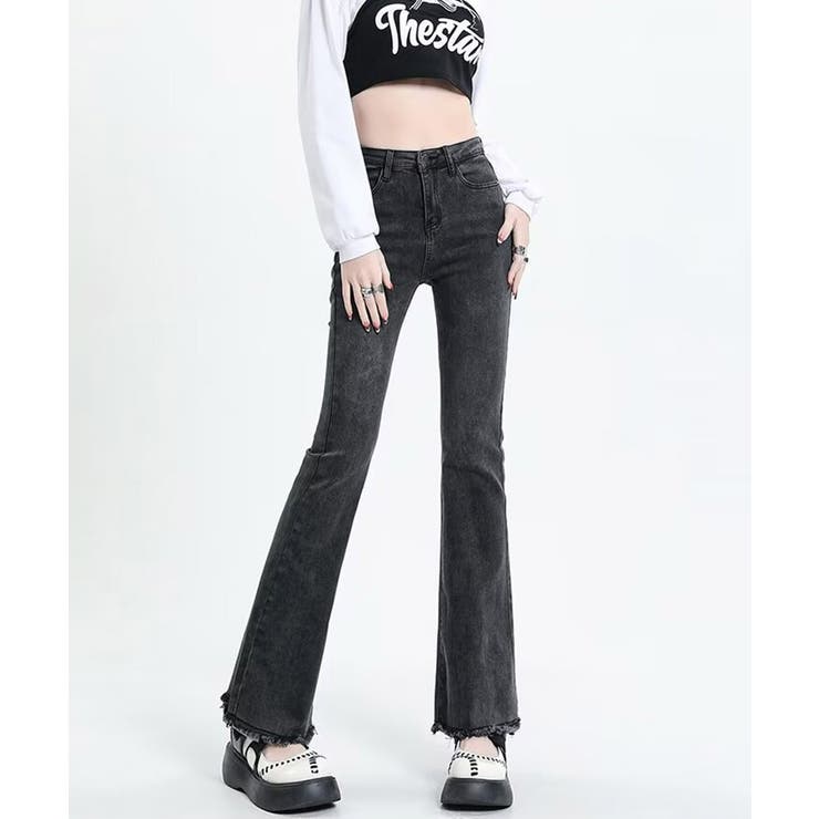 セミフレアデニムパンツ美脚フリンジパンツ | SUNSHINE CLOSET | 詳細画像11 